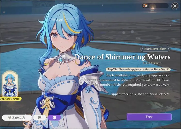 Estia Exclusive Skin: Dance of Shimmering Waters