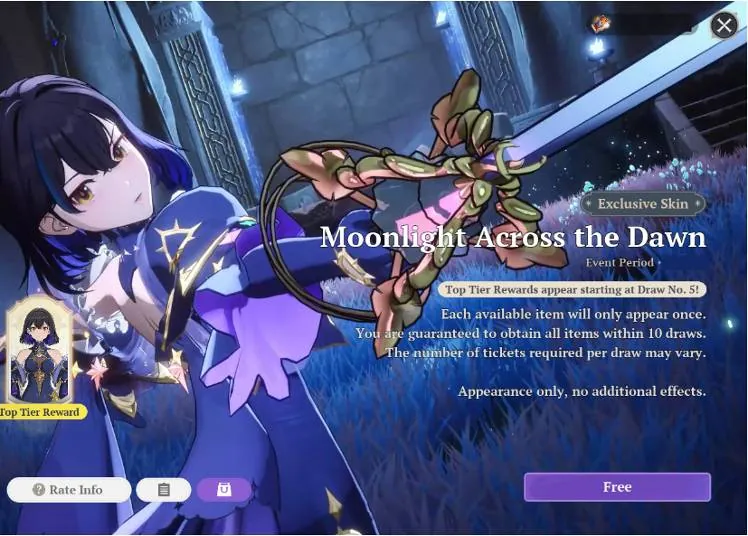 Clotho Exclusive Skin - Moonlight Across the Dawn