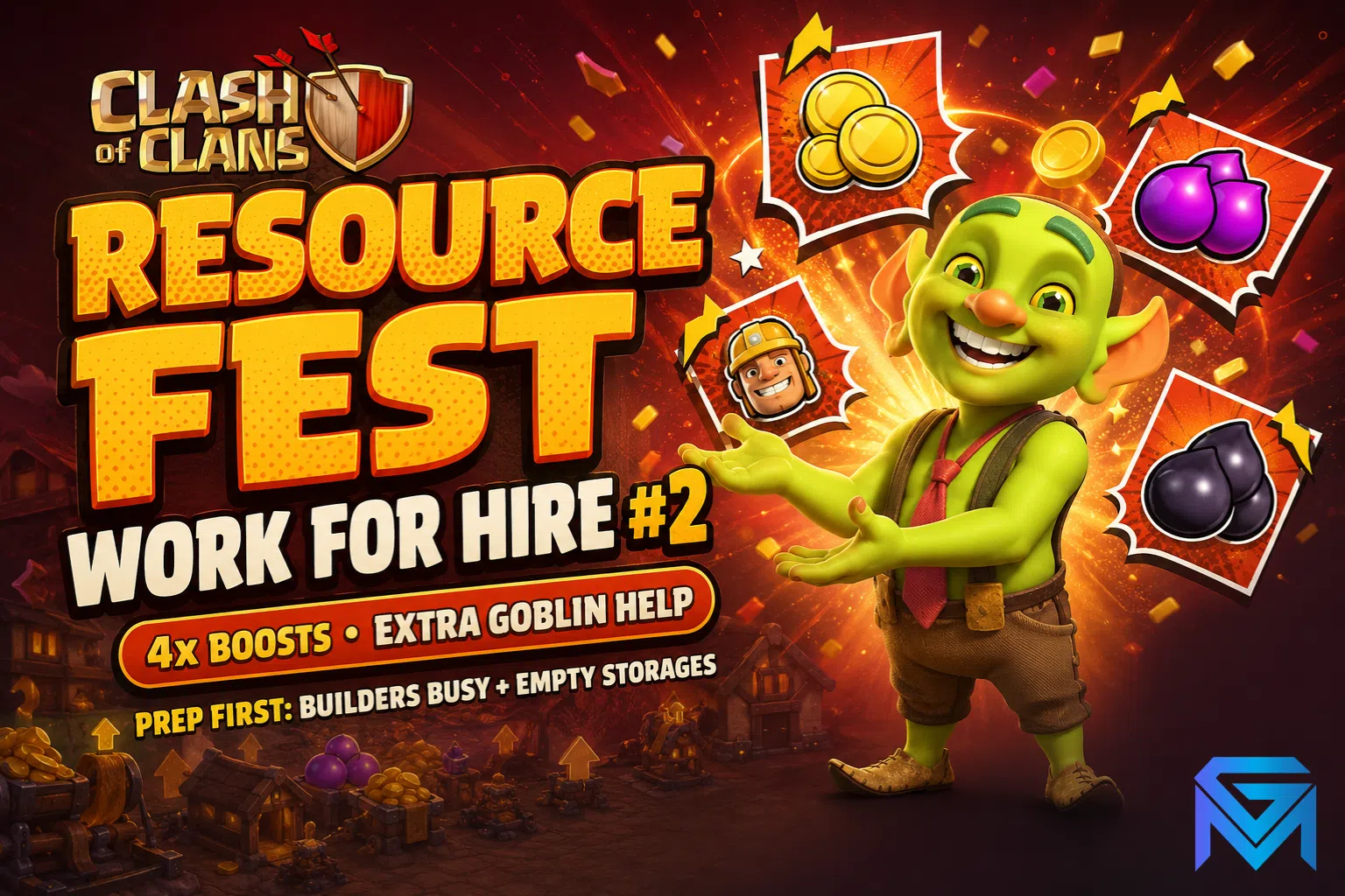 Clash of Clans Clash of Clans Resource Fest & Work for Hire #2 Gu news image