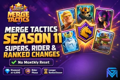 Clash Royale Clash Royale Merge Tactics Season 11: Supers, Ride news image