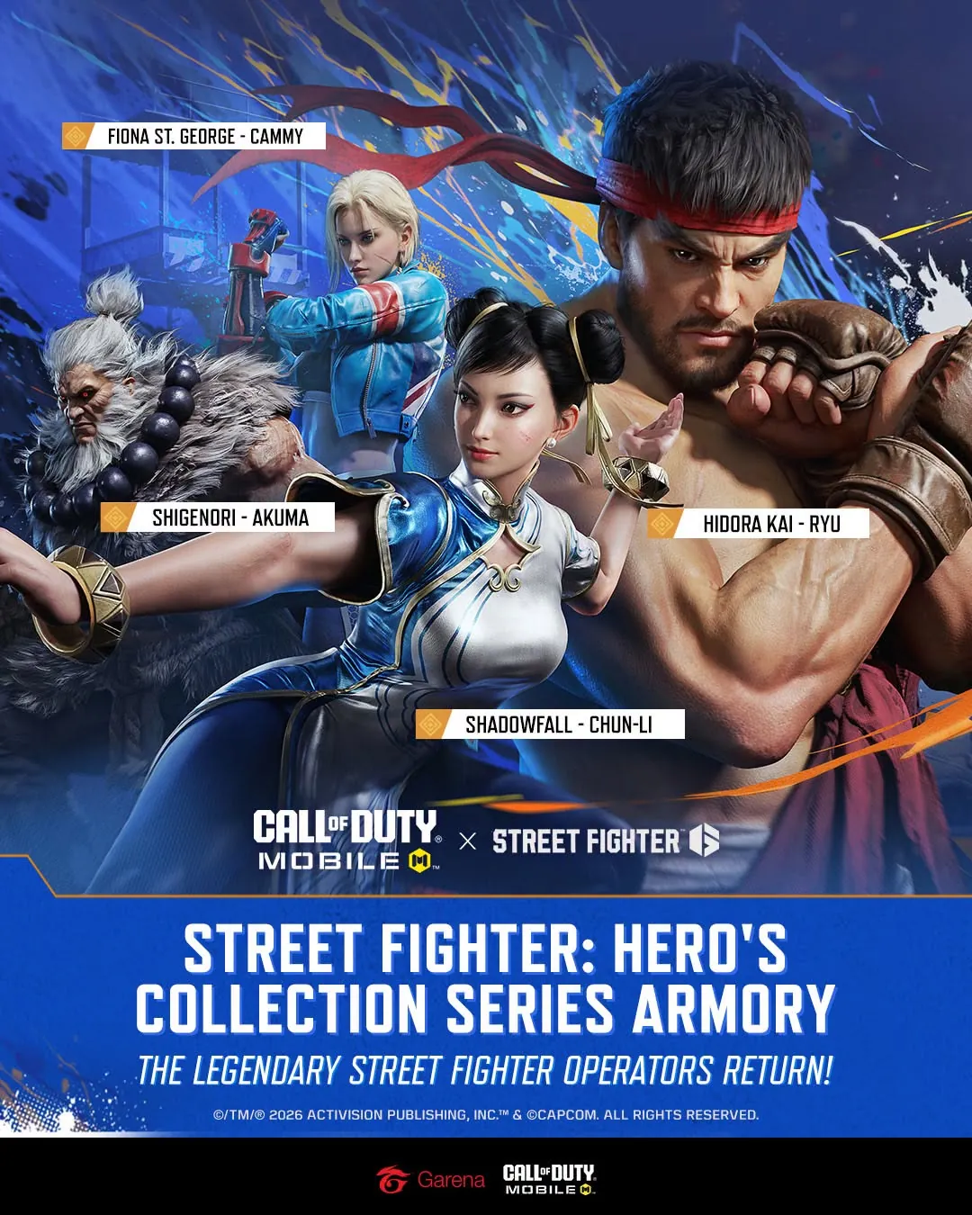 CODM x Street Fighter 6 Returns: Ryu, Chun-Li, Cammy and Akuma