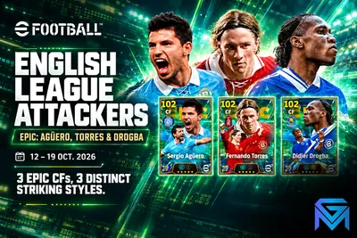 eFootball eFootball English League Attackers Epic: Agüero, T news image