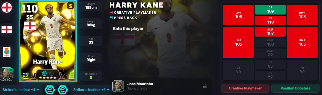Epic Player of the Year 2026 Harry Kane Card