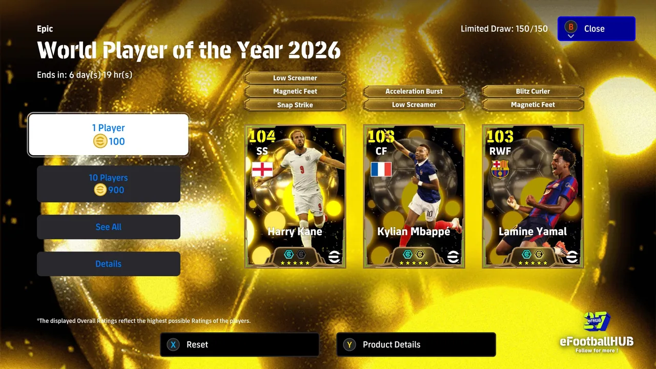 Epic World Player Of The Year 2026
