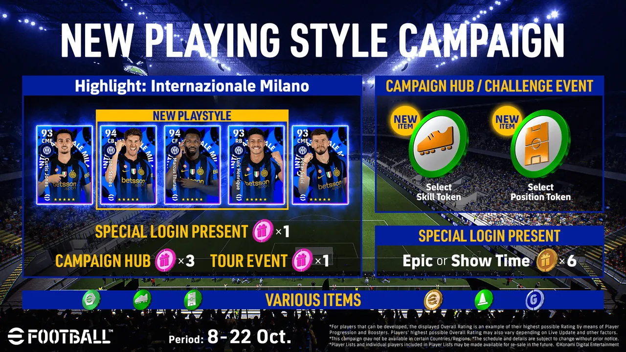 eFootball New Playing Style Campaign: How to Get All 5 Inter Players