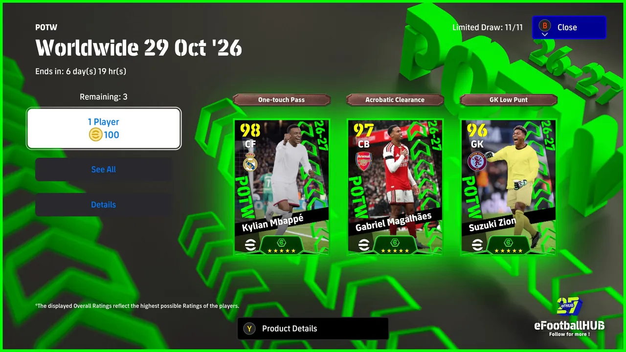 POTW Worldwide 29 Oct '26