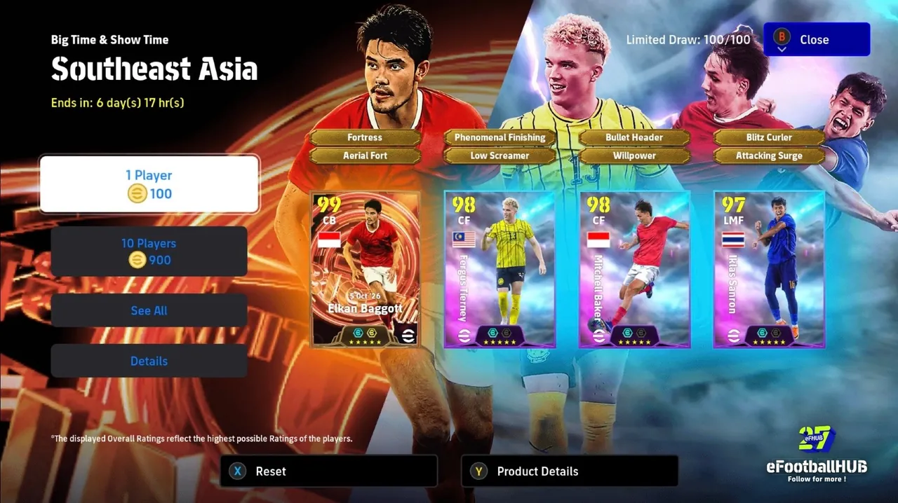eFootball Southeast Asia Pack: Baggott, Tierney, Baker & Sanron
