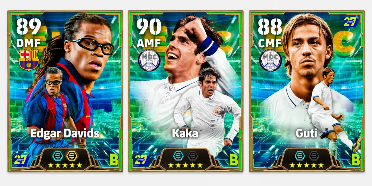 eFootball Spanish League Midfielders Epic: Kaká, Davids & Guti Preview