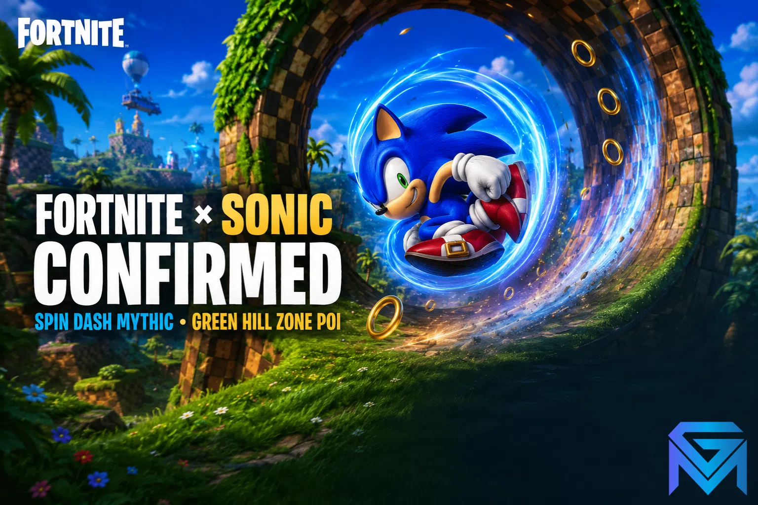 Fortnite Fortnite x Sonic Confirmed: Spin Dash Mythic, Gree news image