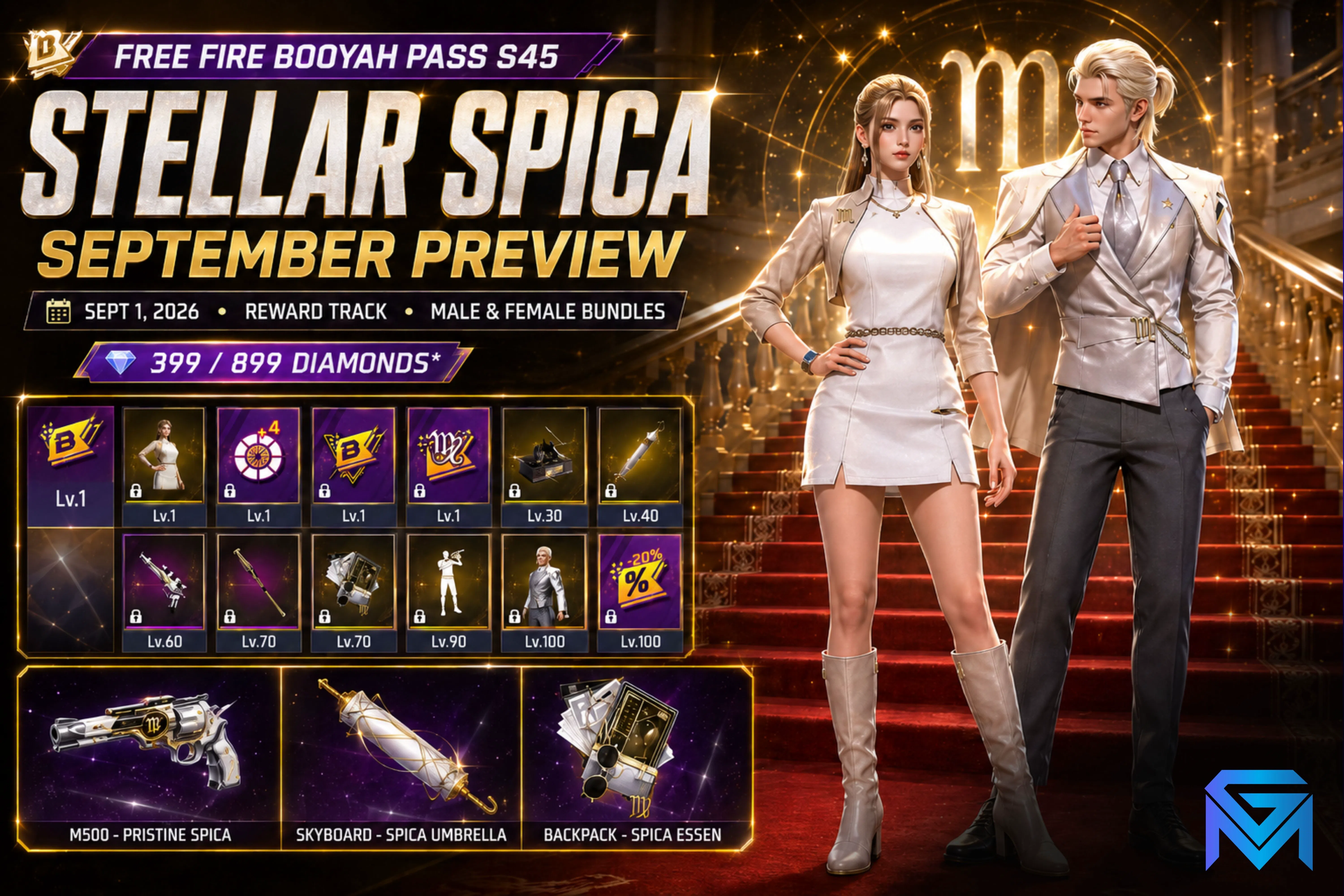 Free Fire Free Fire Booyah Pass S45 Stellar Spica: September news image