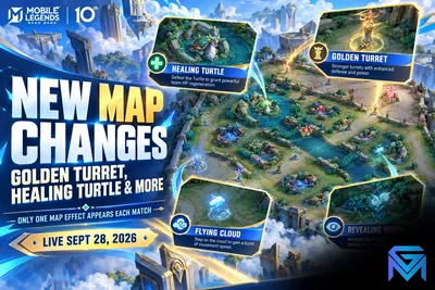 Mobile Legends: Bang Bang MLBB Map Overhaul: Golden Turret, Healing Turtle & news image
