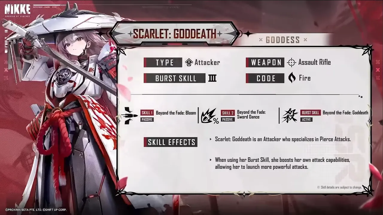 NIKKE PROFILE - Scarlet: Goddeath