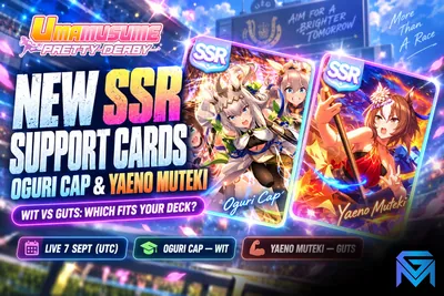 Umamusume: Pretty Derby Umamusume New SSR Support Cards: Oguri Cap and Yae news image