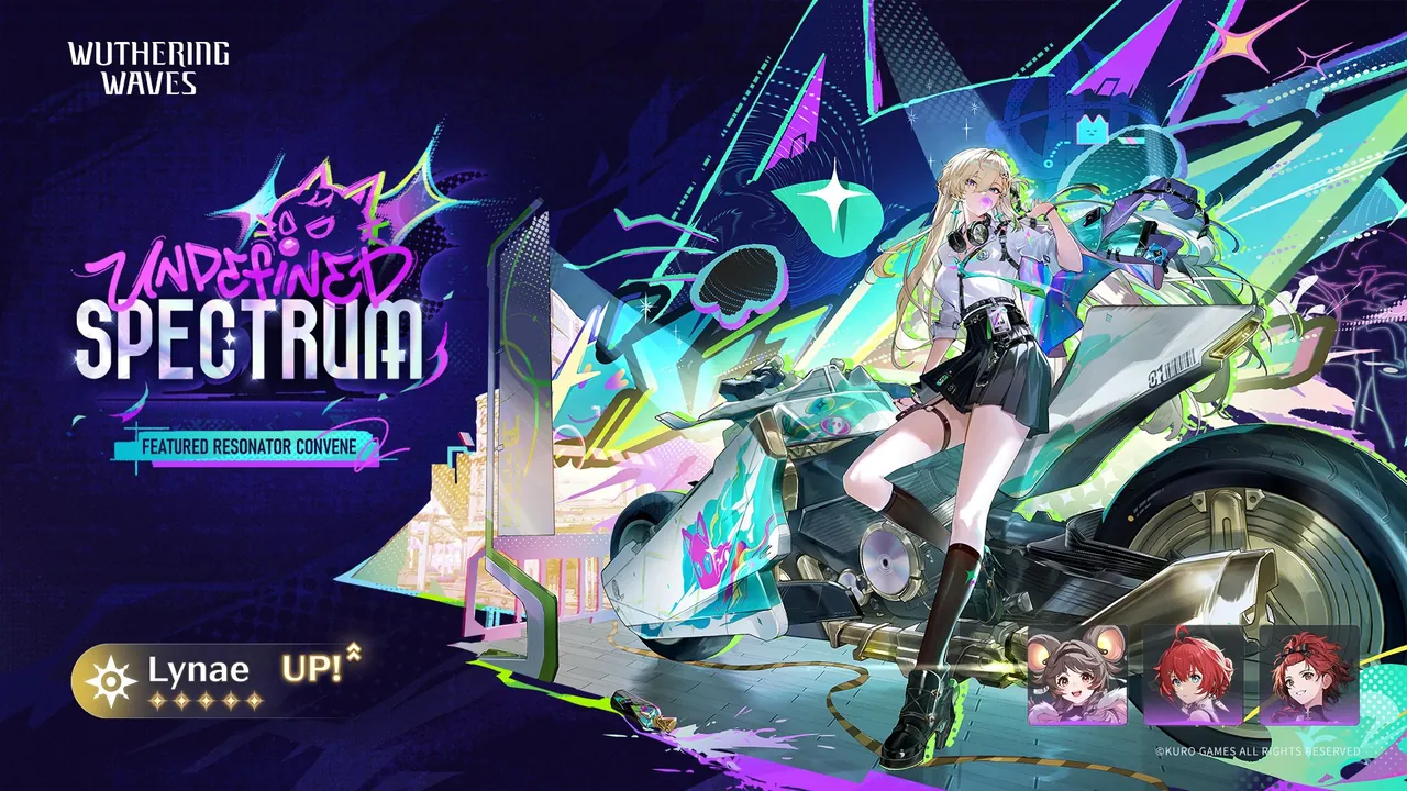 Banner rerun Undefined Spectrum yang menampilkan Lynae di Wuthering Waves.