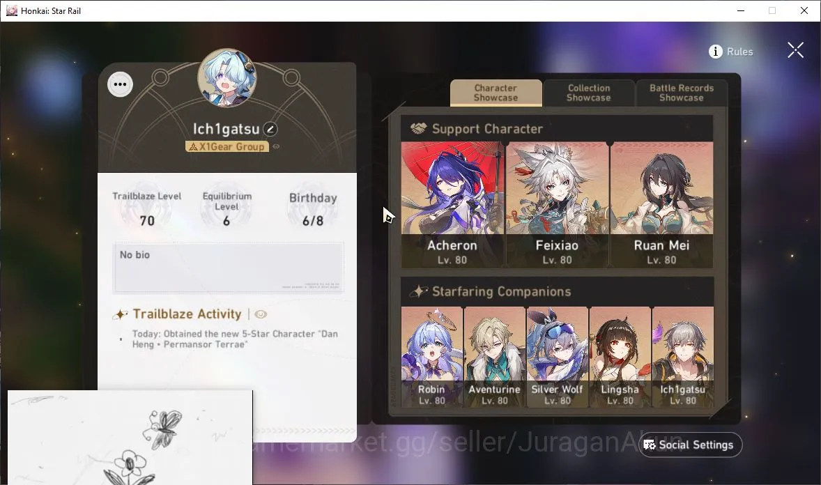 Honkai Star Rail End Game ASIA |TL 70|10 Limited|[Acheron,FeiXiao,Ruan Mei,S image 1