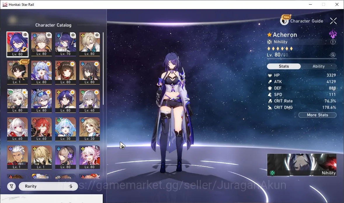 Honkai Star Rail Accounts End Game ASIA |TL 70|10 Limited|[Acheron,FeiXiao,Ruan Mei,Silver 3
