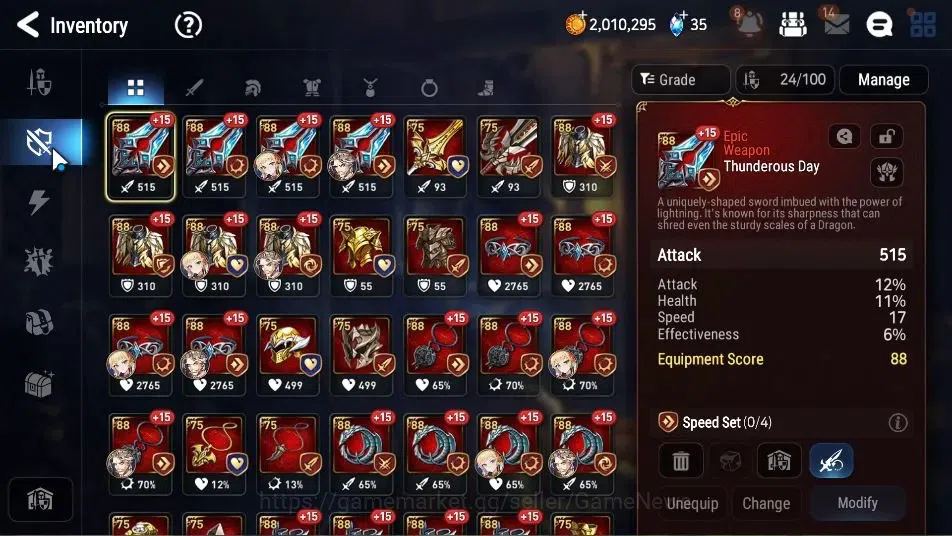 Epic Seven Accounts Starter GLOBAL Unverif|New Era|3 ML(F Cecilia,LC Bellona,LQ Charlotte)+Setsuka,Yufine,Etc|PoH+Bless 9