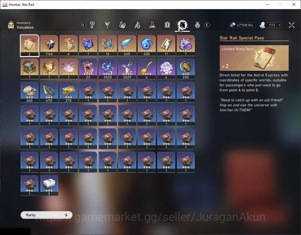 Honkai Star Rail Accounts Mid Game ASIA|TL 70|17 Limited|[Aventurine,Castorice,Hysilens,Rappa,Saber,Etc]+Sign Jingliu 2