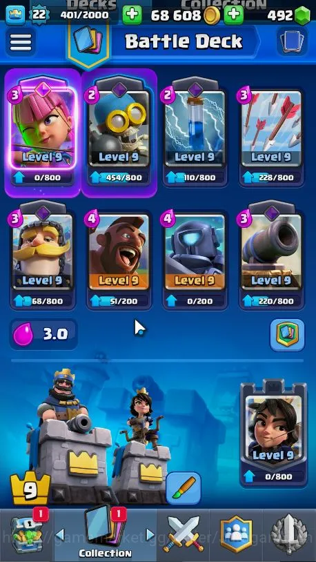 Clash Royale Accounts Midgame Lvl 22|Trophy 3113|KTL 9|Card 63|1 EVO,14 Epic,24 Rare,25 Common|Gems 492|TakeEmail(CR1050) 2
