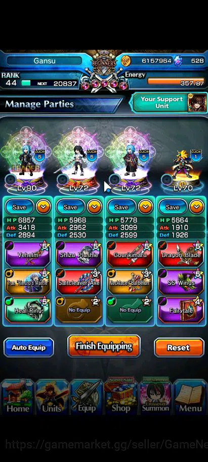 Grand Summoners Accounts Global|Rank 44|3 Ascend+1 TW| DL Rimuru+TW,DLS Rim image 8