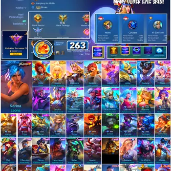 Mobile Legends: Bang Bang Accounts #4589 263 Skins | Karina Leona (KOF) | Badang Pegasus Seiya (SAINT SEIYA) | Beatrix