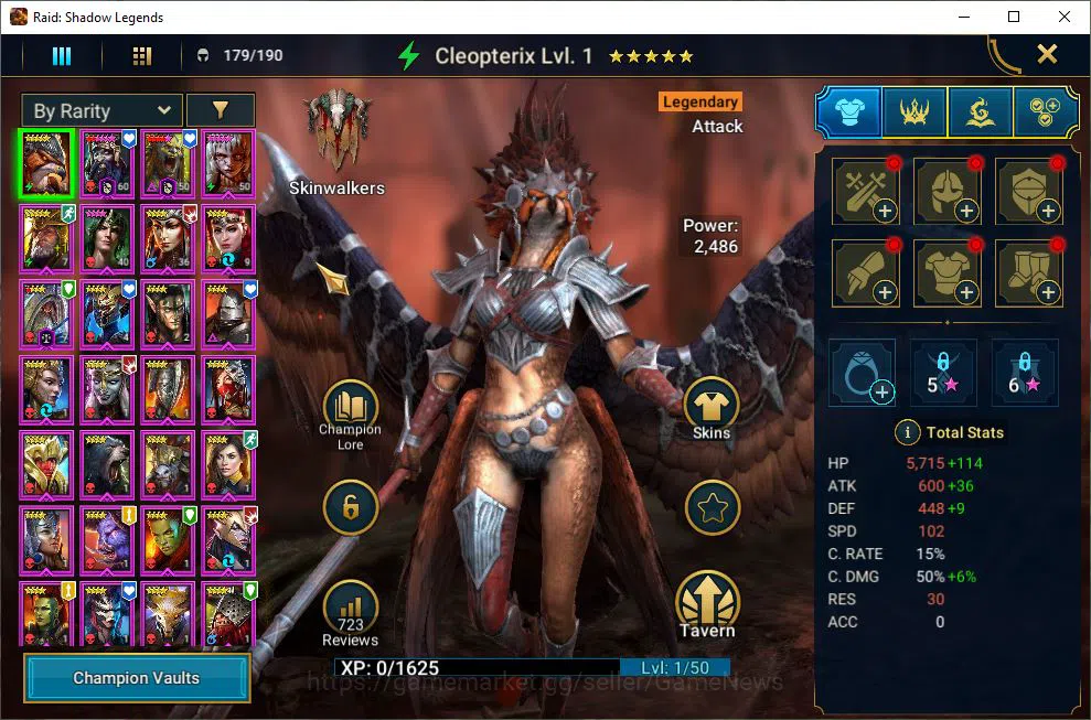 Raid: Shadow Legends Accounts Mid-Game Lv49 1,1M Power|1 Mythic(Kurosa)+28 4