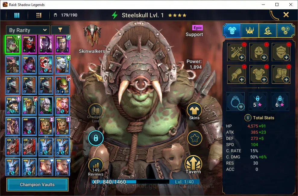 Raid: Shadow Legends Accounts Mid-Game Lv49 1,1M Power|1 Mythic(Kurosa)+28 5