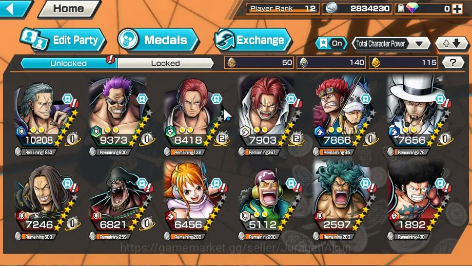 One Piece Bounty Rush Accounts Global|6 META EX|FZ Zephyr,FR Shanks,Divine Shanks image 2