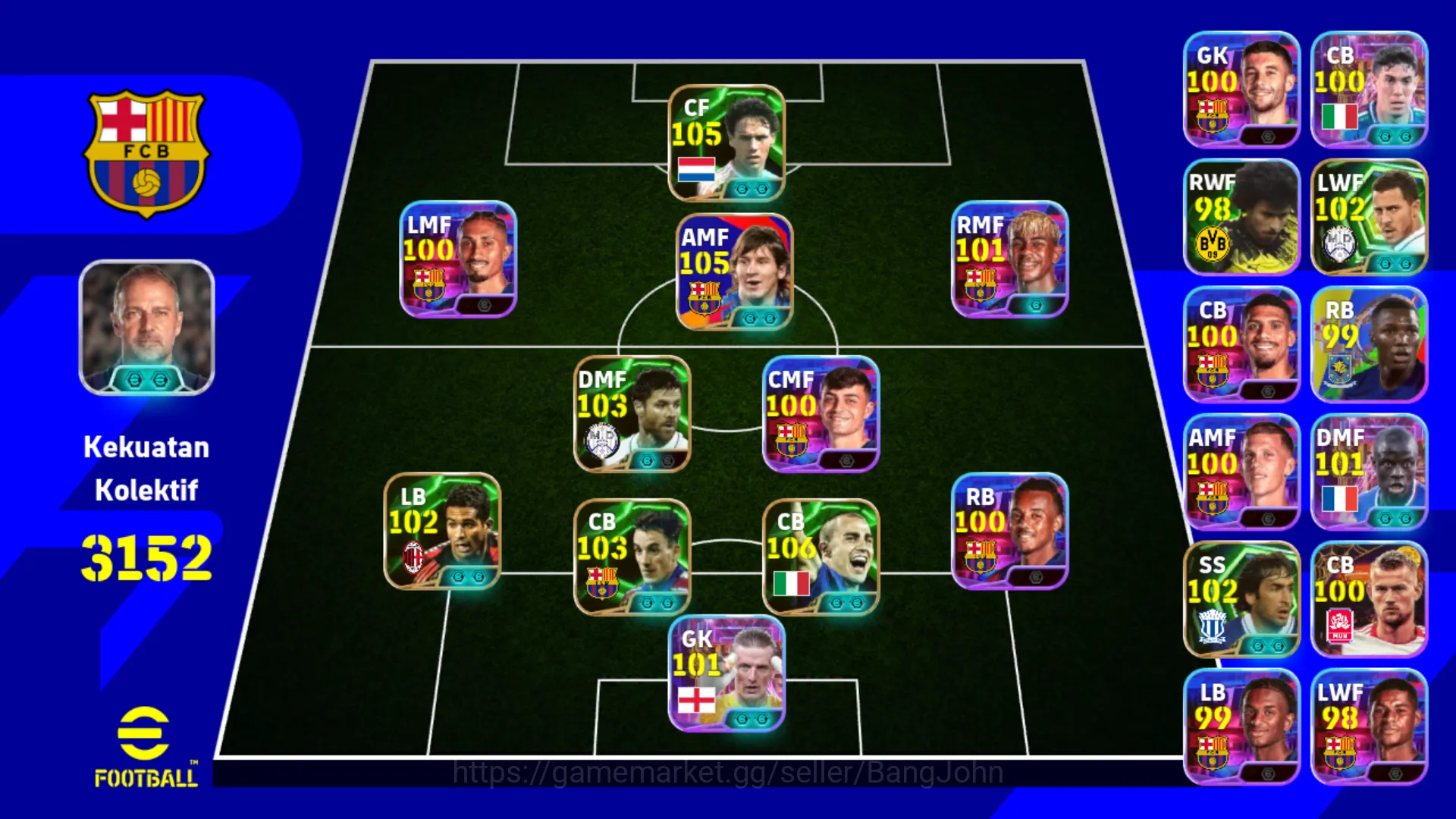 eFootball Others Power 3152 | Messi Pack Barca | Pack Barca |EFB296 image 1