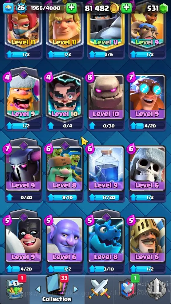 Clash Royale Accounts Lvl 26|Trophy 6102|KTL 10|Limited Skin|Card 92|2 E image 4
