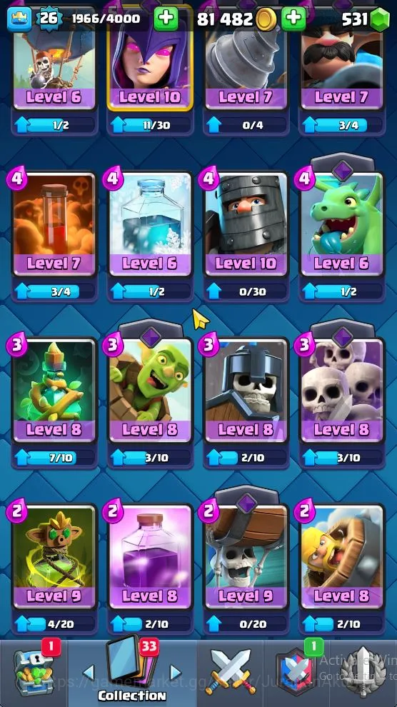 Clash Royale Accounts Lvl 26|Trophy 6102|KTL 10|Limited Skin|Card 92|2 E image 5