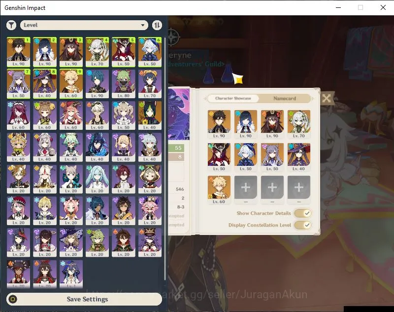 Genshin Impact Accounts Mid Game ASIA|AR 55|6 Limited+3 [5*Weapon]|Furina, Yelan, Chasca, Hu Tao, Zhongli, Nahida|Keqing