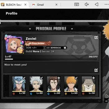 BLEACH: Soul Resonance Accounts Nuverse SEA|Lv.47| 7 SSR 3 Sign