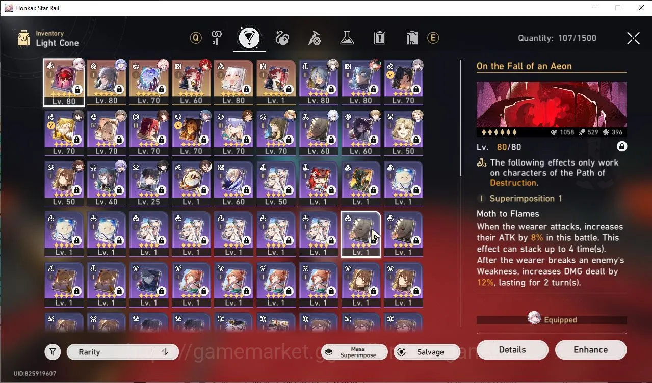 Honkai Star Rail Accounts Mid Game ASIA|TL70|9 Limits [Firefly(E1),RM(E1),Fugue,Robin,Argenti,Hyacine,Jingliu,RappaDr 4