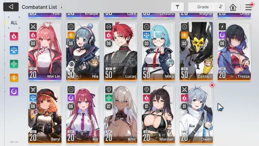 Chaos Zero Nightmare Accounts Global Lv50|7 SSR (YukiM3,KhalipeM2,Chizuru,MeiLin,Luke+Sign,etc)|10 SR+24 SR Partner|12 2