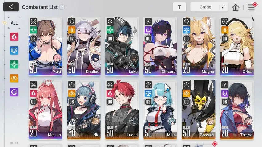 Chaos Zero Nightmare Accounts Global Lv50|7 SSR (YukiM3,KhalipeM2,Chizuru,MeiLin,Luke+Sign,etc)|10 SR+24 SR Partner|12 4