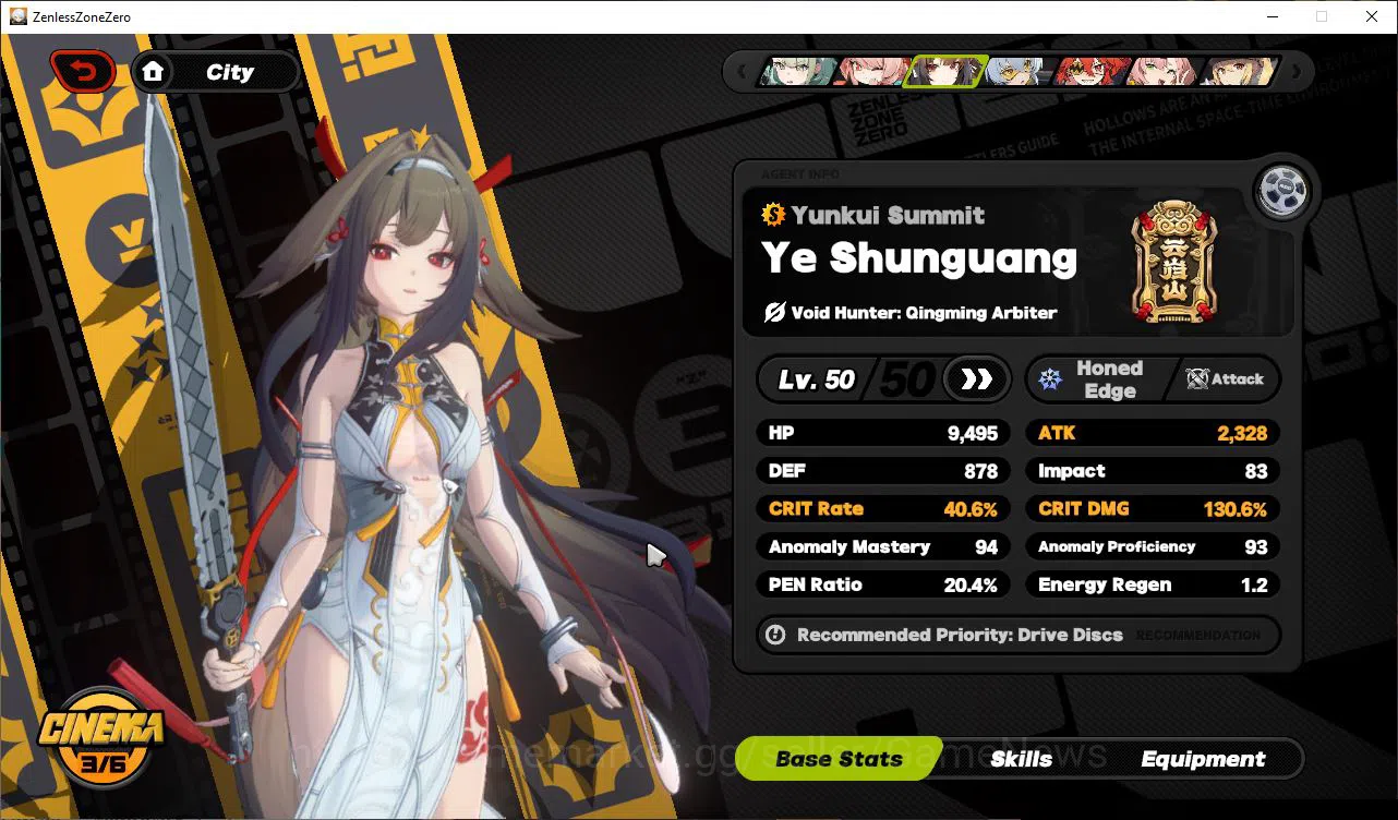 Zenless Zone Zero Accounts Mid-Game ASIA|IK 46|S2 CH2| Prem Team YSG 3 Limited [Ye ShunguangM3+Sign,Sunna,Zhao] + 4 STD|2 S 14