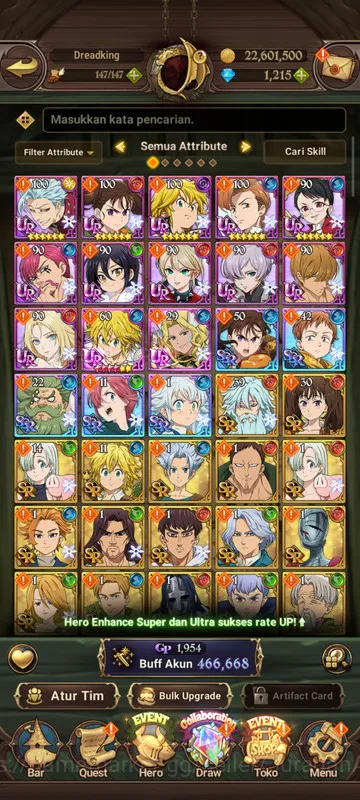The Seven Deadly Sins: Grand Cross Accounts Starter Global |Best Starter 531K CC 2 UR Diane,DKM,Young Knight Lancelot,GOT 2