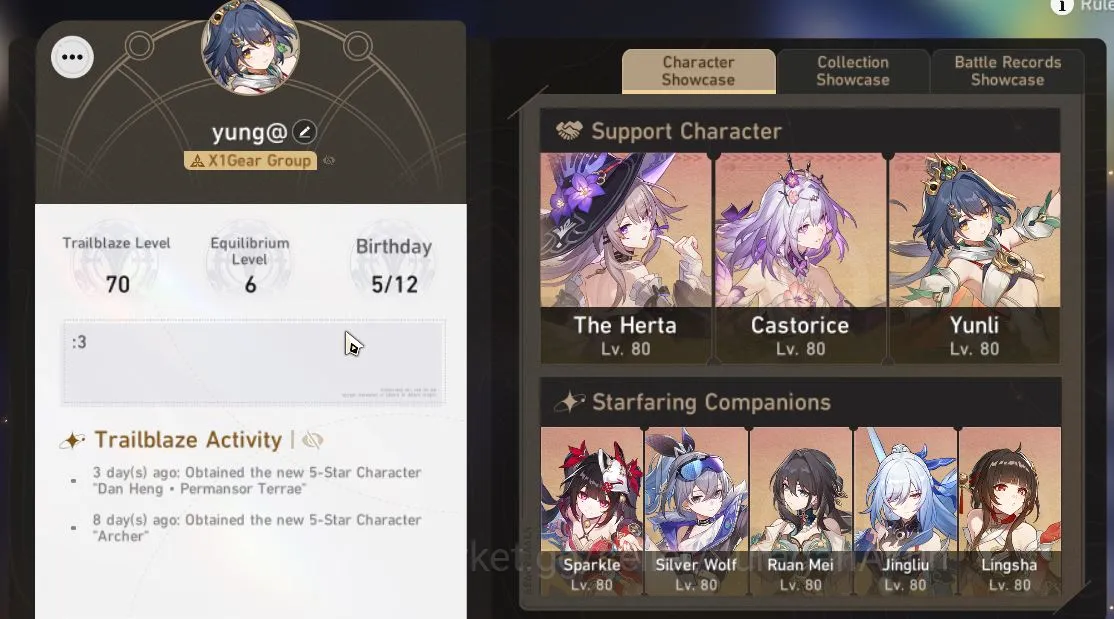 Honkai Star Rail Starter ASIA [TL70]|2k SJ|15 Limited (Castorice,Sparkle)+S image 1
