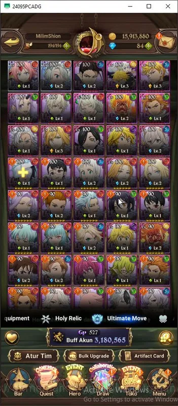 The Seven Deadly Sins: Grand Cross Accounts Midgame ASIA|3,1M CC| 2 LR+5 UR+Many Collabs 3