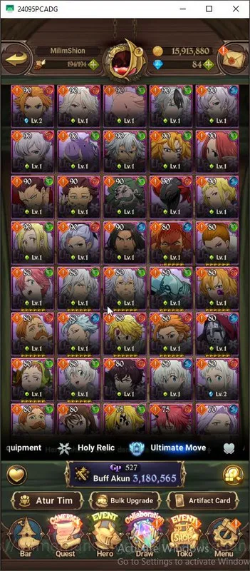 The Seven Deadly Sins: Grand Cross Accounts Midgame ASIA|3,1M CC| 2 LR+5 UR+Many Collabs 4