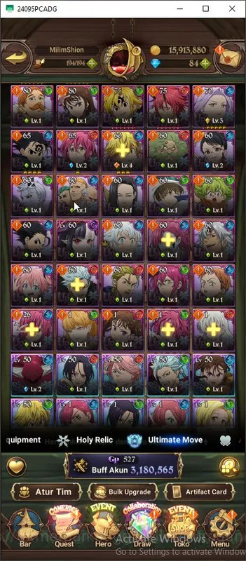 The Seven Deadly Sins: Grand Cross Accounts Midgame ASIA|3,1M CC| 2 LR+5 UR+Many Collabs 5