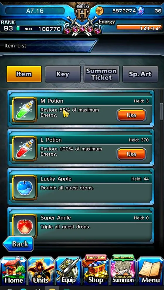 Grand Summoners Accounts Mid-Game [GLOBAL]Rank 93|19 Ascend(WGF+TW,Shirou+TW,Chloe+TW,DLSRimuru+TW,SummerMiyu+TW and 5