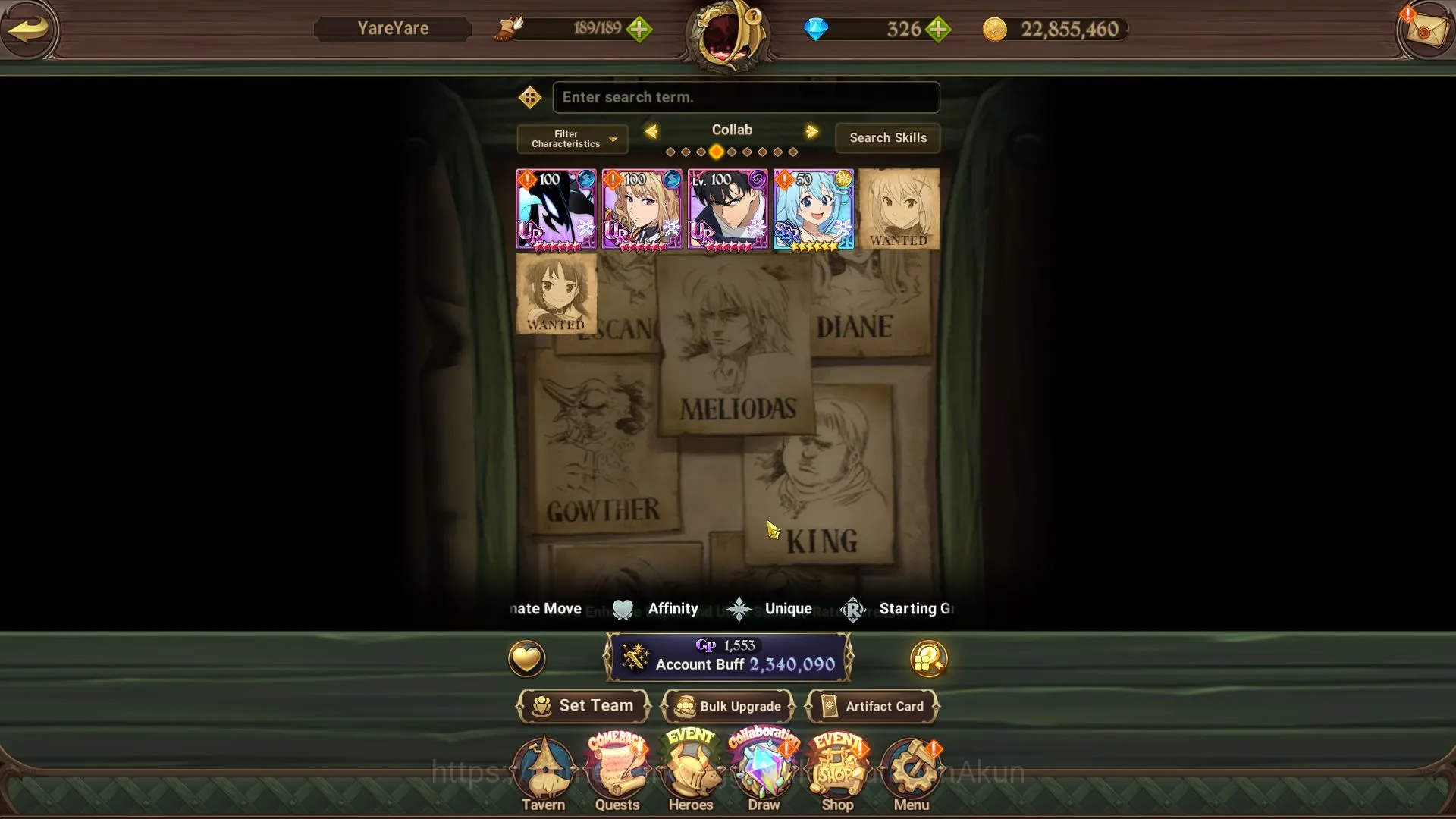 The Seven Deadly Sins: Grand Cross Accounts Midgame ASIA|2,3M CC|1LR+5UR+Collab(Solev,Blessing)+326 4