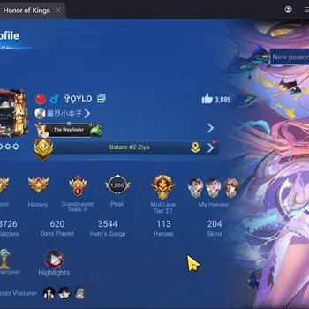 Honor of Kings Accounts Others Global113H 204S|Legend:Angela,Butterfly,Lady Sun,Lam,Li Xin|GM