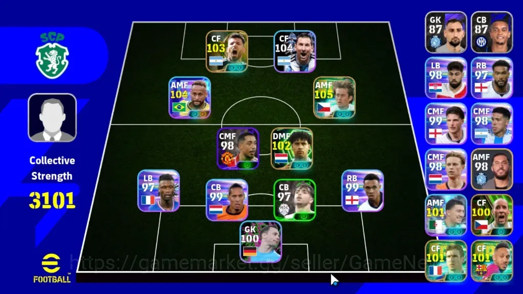 eFootball Accounts Legends & Iconic Players Android|Power 3101|7Epic Tomas Rosicky,Eric Cantona,Sergio Aguero,Frank 1