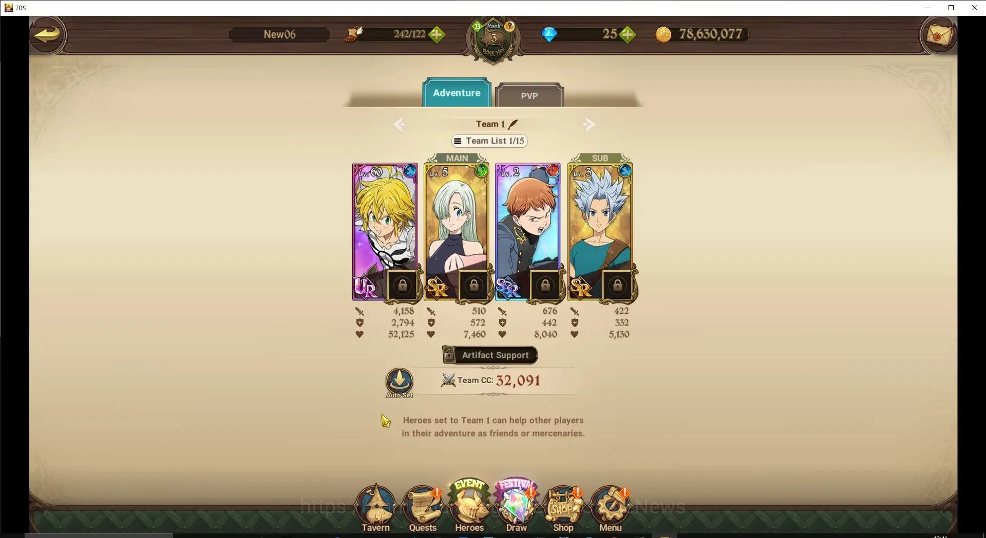 The Seven Deadly Sins: Grand Cross Accounts Global|305K CC|Ch 1|25 DM|4 UR|Nemesis Meliodas,Go image 5