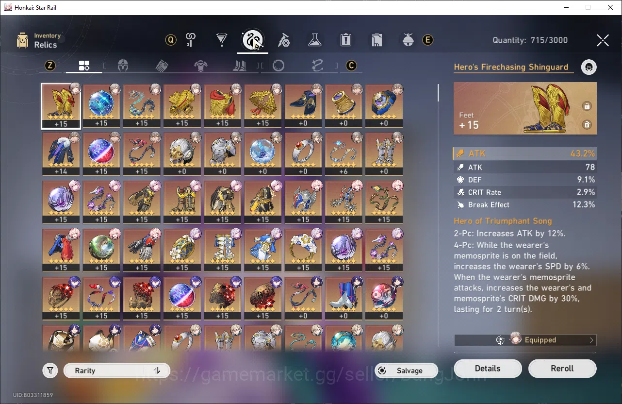 Honkai Star Rail Accounts ASIA | TL 70 | 16 Limit | Prime Team: Castorice + image 11