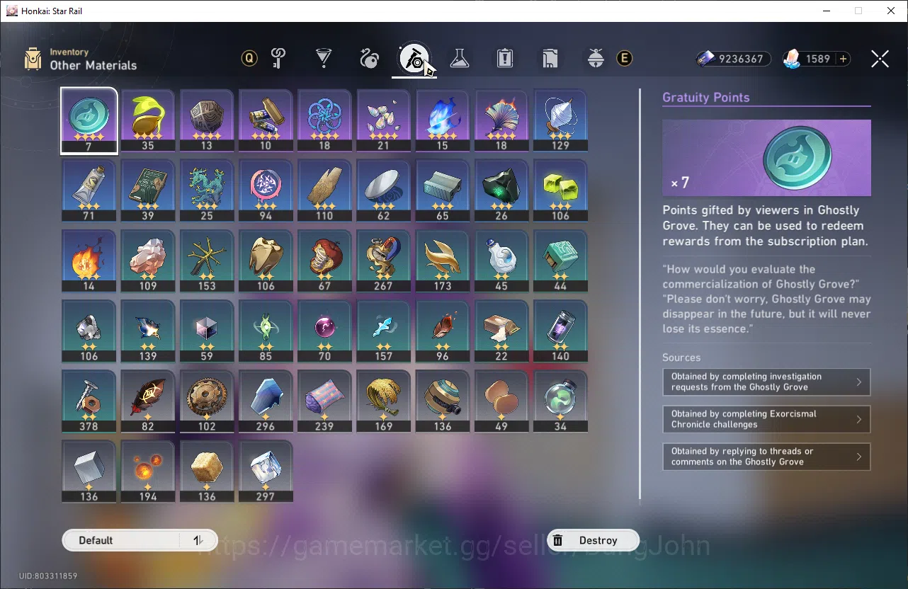 Honkai Star Rail Accounts ASIA | TL 70 | 16 Limit | Prime Team: Castorice + image 12