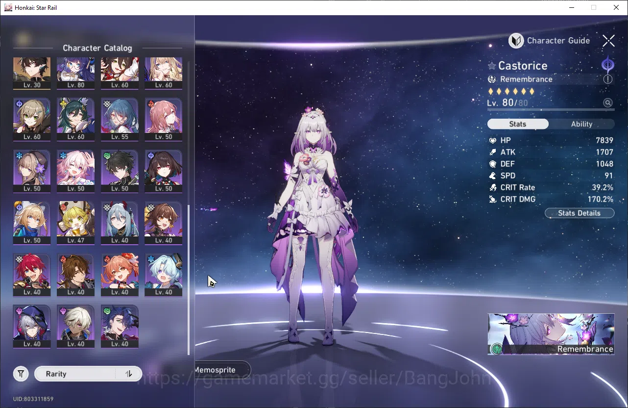 Honkai Star Rail Accounts ASIA | TL 70 | 16 Limit | Prime Team: Castorice + image 3